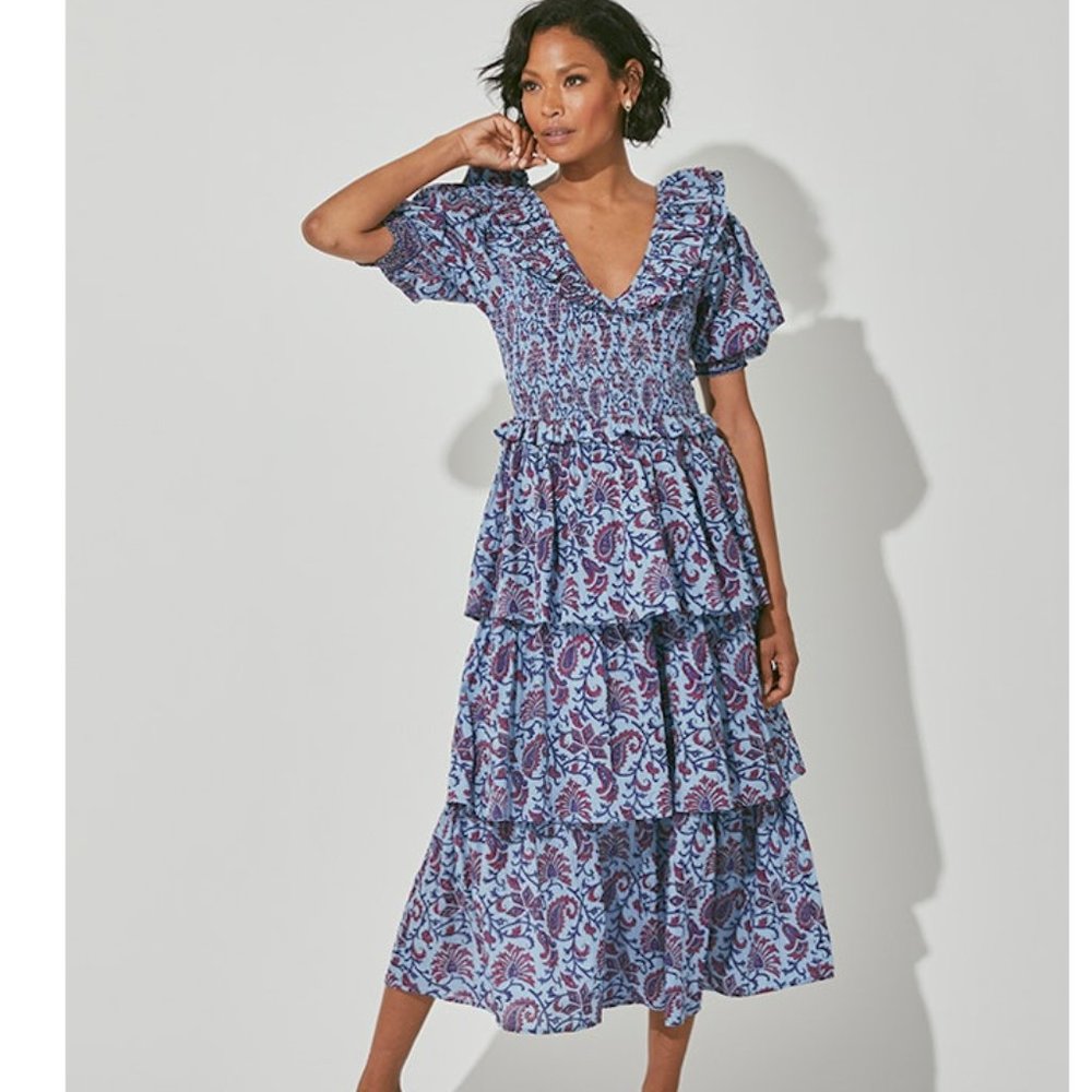 Lainey Midi Dress / Delhi Block Print